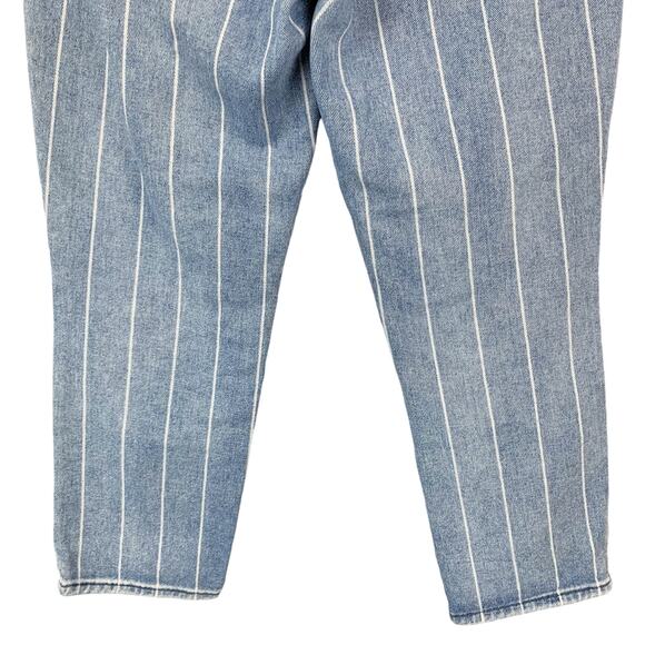 PacSun Mom Jeans High Rise Blue Striped Cropped Denim Women’s 30 - Picture 10 of 11
